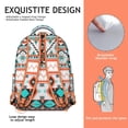 thumbnail image 5 of Boho Chic Commuter Backpack - 17" Heavy Duty Oxford Fabric, Large Capacity College Bag, Tribal Print Water-Resistant Daypack for Campus Life, 5 of 6