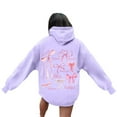 thumbnail image 4 of Valora Women's Hoodies Sweatshirts | Hoodies For Women Word Graphic Sweatshirts Hoodie Sweatshirts Preppy Clothes Long Sleeve Sweatshirt Tops Purple 2XL, 4 of 6
