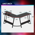 thumbnail image 3 of FDW L Shaped Desk Corner Gaming Desk with Large Desktop Studying Working Desk, Black, 3 of 7