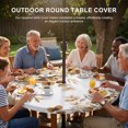 thumbnail image 3 of Round Outdoor Tablecloth with Umbrella Hole and Zipper, Brown Eucalyptus Leaves Tablecloth with Elastic Waterproof, Spring Summer Botanical Patio Table Covers for 55" - 60" Picnic Pool Tables, 3 of 9