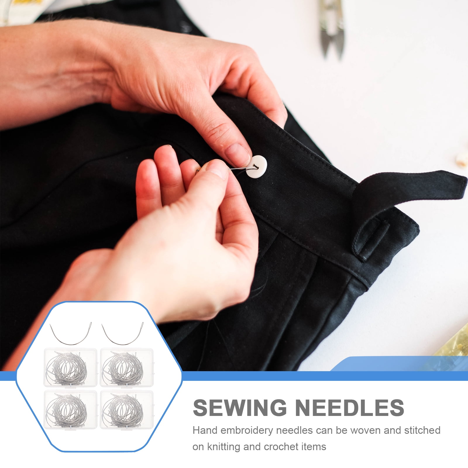 4 Boxes C-Shaped Curved Sewing Needles for Upholstery, Weaving, and Professional Sewing Accessories Kit
