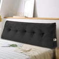 thumbnail image 3 of SUSUZI Velvet Soft Triangular Wedge Headboard Pillow – Queen Size 59"x20"x8" Reading Pillow Lumbar Support Cushion with Side Pockets, Machine Washable, 3 of 10