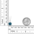 thumbnail image 3 of Gem Stone King 10K White Gold London Blue Topaz and White Diamond Pendant Necklace for Women (2.05 Cttw, Gemstone November Birthstone, Cushion Cut 7MM, with 18 inch Chain), 3 of 5