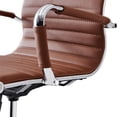 thumbnail image 3 of Office Chair, Ergonomic Office Chair with PU Leather & Iron Frame, High Back Chair, Brown, 3 of 7
