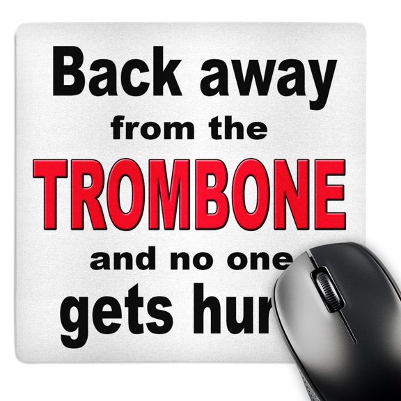3dRose, Back away from the trombone and no one gets hurt, Red, MousePad