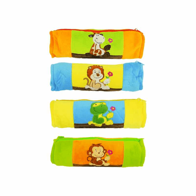 Lapicera Tubo Importadora La Merced Animales Tela Peluche Ultra Suave Hipoalergénica Paquete 12 pz