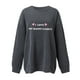 thumbnail image 3 of Gibobby Temperamento Pullover Top Moda de mujer Ocio Palabras de amor Impresión de amor Cuello redondo Manga larga Top suelto Suéter sin sombrero 8 (Gris, M), 3 of 4