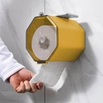 Wall-Mounted Paper Towel Holder | No Drill Magnetic Bathroom Tissue Box | Easy Change Roll Dispenser | Space Saving Design for Kitchen Office RV | 1-Pack