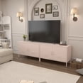 thumbnail image 2 of Locker Cabinet, Metal Storage Cabinet with Doors, Metal TV Stand for Bedroom, 39.4''W Metal Accent Storage Cabinets, Entryway Cabinet with Storage,Metal Storage Cabinet for Bedroom,Living Room,Pink, 2 of 7