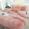 thumbnail image 1 of Luxury Pure Plush Shaggy Warm Fleece Bedding Set Mink Duvet Cover Set, 1 of 16