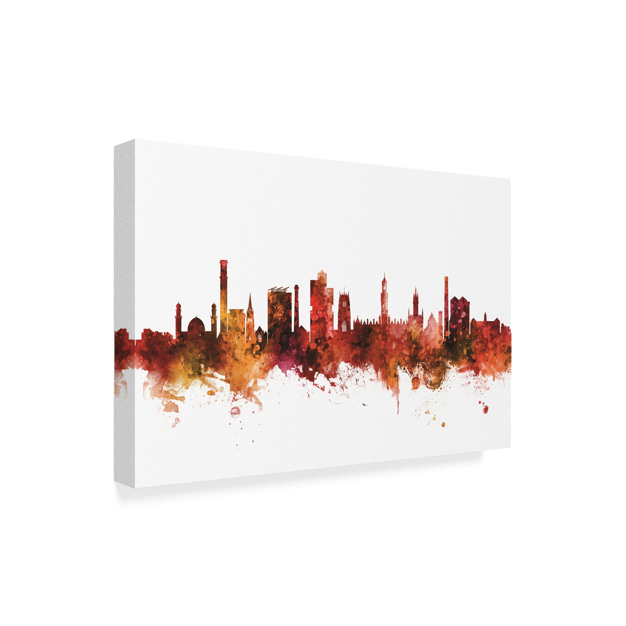 Trademark Fine Art 'Bradford England Skyline Red' Canvas Art by Michael Tompsett