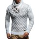 thumbnail image 4 of Suéter de punto de cuello alto con hebilla de cuero para hombres europeos y americanos de otoño e invierno para hombres, 4 of 5