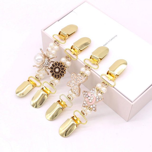 4 Piezas Retro Suéter Camisa Clips Cárdigan Collar Clips Vestidos Chal Clip para Mujeres Niñas