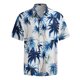 thumbnail image 1 of Camisas de Lino para Hombres, Manga Corta Camisa de Boliche Vintage con Cuello Cubano, Botón de Verano de Playa Casual, 1 of 1