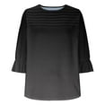 thumbnail image 3 of Womens Plus Size Tops Lace Sleeve Blouse Waffle Knit Long Sleeve Shirts, 3 of 6