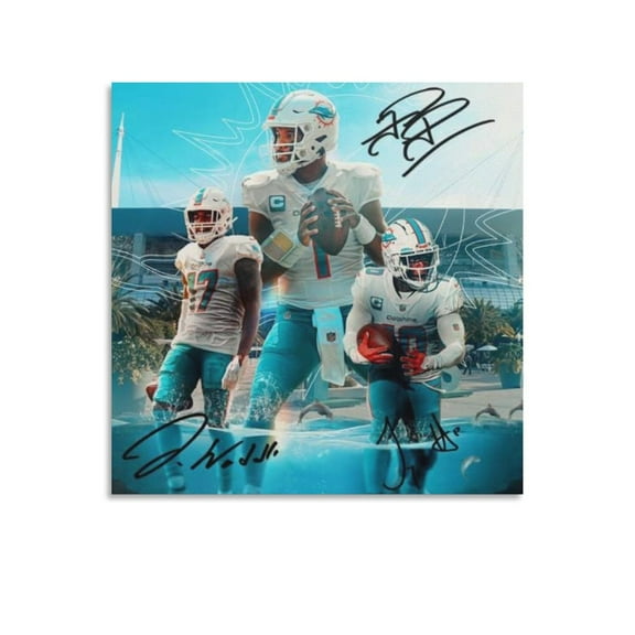 Jaylen Waddle Tyreek Hill Poster Room Aesthetic Poster Print Art Wall Painting Canvas Posters Gifts Modern Bedroom Decor 20x20inch(50x50cm)