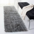 thumbnail image 3 of SAFAVIEH New Orleans Darius Solid Polyester Shag Runner Rug, Grey, 2'3" x 10', 3 of 8
