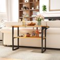 thumbnail image 4 of Gymax 2-Tier Bathroom Shelf w/Towel Rack Solid Teak Wood Freestanding Storage Shelves, 4 of 10