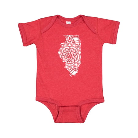 

Inktastic Illinois Silhouette Mandala Gift Baby Boy or Baby Girl Bodysuit
