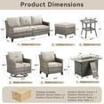 thumbnail image 7 of Unnifurnzi Outdoor Furniture with Fire Pit-10 Pieces All Weather Wicker Patio Furniture Outdoor Swivel Chairs with Outdoor Couch Outdoor Furniture for Porch Balcony Deck-Gray/Beige, 7 of 7
