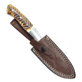 thumbnail image 6 of TheBoneEdge 8" Burn Bone Handle Steel Bolster Stainless Steel Blade Hunting Knife With Leather Sheath, 6 of 6
