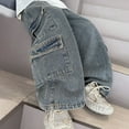 thumbnail image 6 of Hifoo Child Boys Jeans Kids Comfortable Stretch Denim Pants Casual Loose Fit Trousers For Boys Autumn Winter School Outdoor Daily Wear Birthday Slacks, 6 of 8