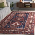 thumbnail image 3 of SAFAVIEH Tuscon Cole Oriental Machine Washable Area Rug, Navy/Rust, 3' x 5', 3 of 13