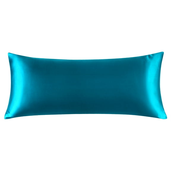 Unique Bargains 1 PC Satin Envelope Closure Body Pillowcases Peacock Blue 20"x54"