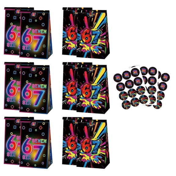 Candy Treat Bag For Party Treats 67 Paper Bags And Decorative Stickers Great For Themed Gatherings