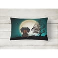 thumbnail image 2 of Halloween Scary Dachshund Black Tan Canvas Fabric Decorative Pillow, 2 of 3