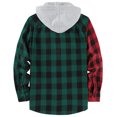 thumbnail image 3 of SPEEDRUN Mens Flannel Hoodie Shirts Casual Long Sleeve Hoodie Shirt Jacket for Men Button Down Flannel Plaid Shackets with Hood, 3 of 5