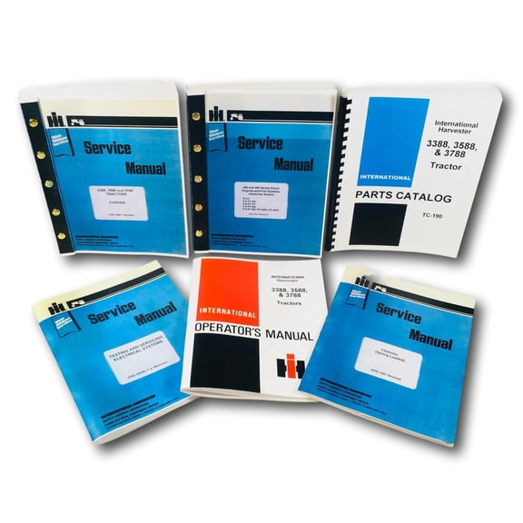 International 3388 3588 3788 Tractor Service Parts Operators Manual Engine Set