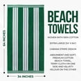 thumbnail image 5 of Superior Cotton Striped Oversized Beach Towel, 34" x 64", Dark Green, 5 of 12