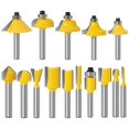 thumbnail image 1 of 15pcs 1/4inch Router Bit Set Trimming Straight Milling Cutter For Wood Bits Tungsten Carbide Cutting Woodworking ,Great Multi-Purpose Application, 1 of 5