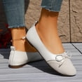 thumbnail image 6 of YHAJDS Ballet Flats for Women Solid Color Bow Vintage Slip On Round Toe Soft Sole Loafer Office Flat Shoes, 6 of 10