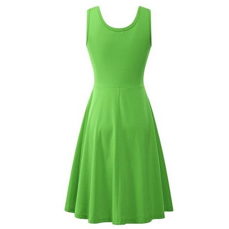 

cllios Women Plus-Size Fashion Casual Sexy Solid Color U-Neck Sleeveless A-line Dresses for women 2023