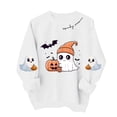 thumbnail image 5 of FAVIPT Womens Halloween Graphic Sweatshirts Cute Pumpkin Ghost Print Pullover Long Sleeve Casual Loose Fit Sweatshirt White,S, 5 of 6