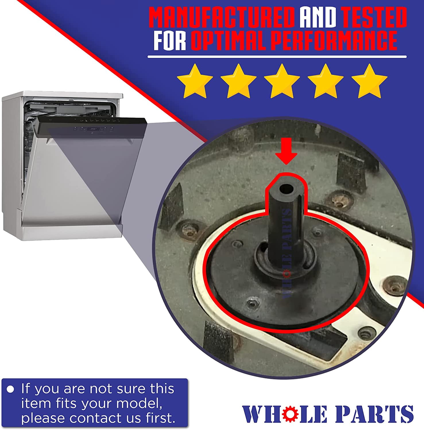Whole Parts Dishwasher Drain and Wash Impeller Kit Part # 675806 - Replacement & Compatible With Some Kenmore, Kitchen Aid, Maytag, Whirlpool Dishwashers