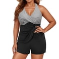 thumbnail image 2 of TrendOFT Plus Size Tankini Swimsuits for Women Floral Modest Two Piece Athletic Womens Bathing Suits Blouson Tank Tops with Board Shorts Light Gray XXXL, 2 of 4