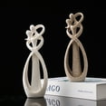 thumbnail image 2 of XBMego Resin Sandstone Embrace Couple Figurines Abstract Art Lover Statues Valentine's Day Anniversary Home Interior Decor, 2 of 6