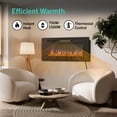 thumbnail image 3 of 50 in. Wall-Mounted and Recessed Electric Fireplace with Remote, 2-in-1 Insert, Linear Fireplace Heater with Timer, Adjustable Flame and Colors, 750W/1500W, Digital Thermostat, Overheat Protection, 3 of 10