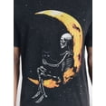 thumbnail image 4 of Halloween Boxy Fit Moon Skeleton Graphic Tee Shirt, Men's Sizes XS-4XLT, 4 of 5