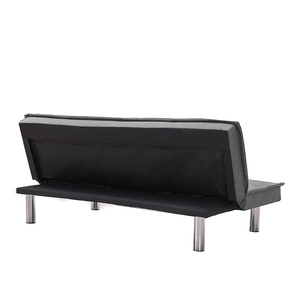 Canddidliike Adjustable Angle Sofa Bed with Linen Upholstery and Metal Legs in Grey