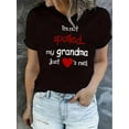 thumbnail image 1 of Women's Casual Round Neck T-Shirt with Heart Pattern Print, Stretch Polyester Spandex Blend, Comfortable Summer Top, 1 of 8
