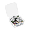 thumbnail image 3 of 1box 40pcs 4 style Electroplated Glass Pendants Silver Bottom Faceted Heart & Snowflake Mixed color 14x12~14x8mm Hole: 1~1.5mm 10pcs/style, 3 of 8