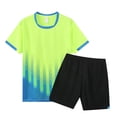 thumbnail image 2 of Faraee Toddler Boys Clothes Athletic Summer Short Sleeve T-Shirt and Shorts Kids Quick Drying Outfit Sport Team Soccer Set Light Green 3-4 Years, 2 of 5