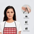 thumbnail image 4 of Goofa Bib Apron, Unisex Aprons Adjustable Waterdrop Resistant Cooking Kitchen Apron for Chef, Red Checkboard Pattern Apron Bulk, 4 of 5
