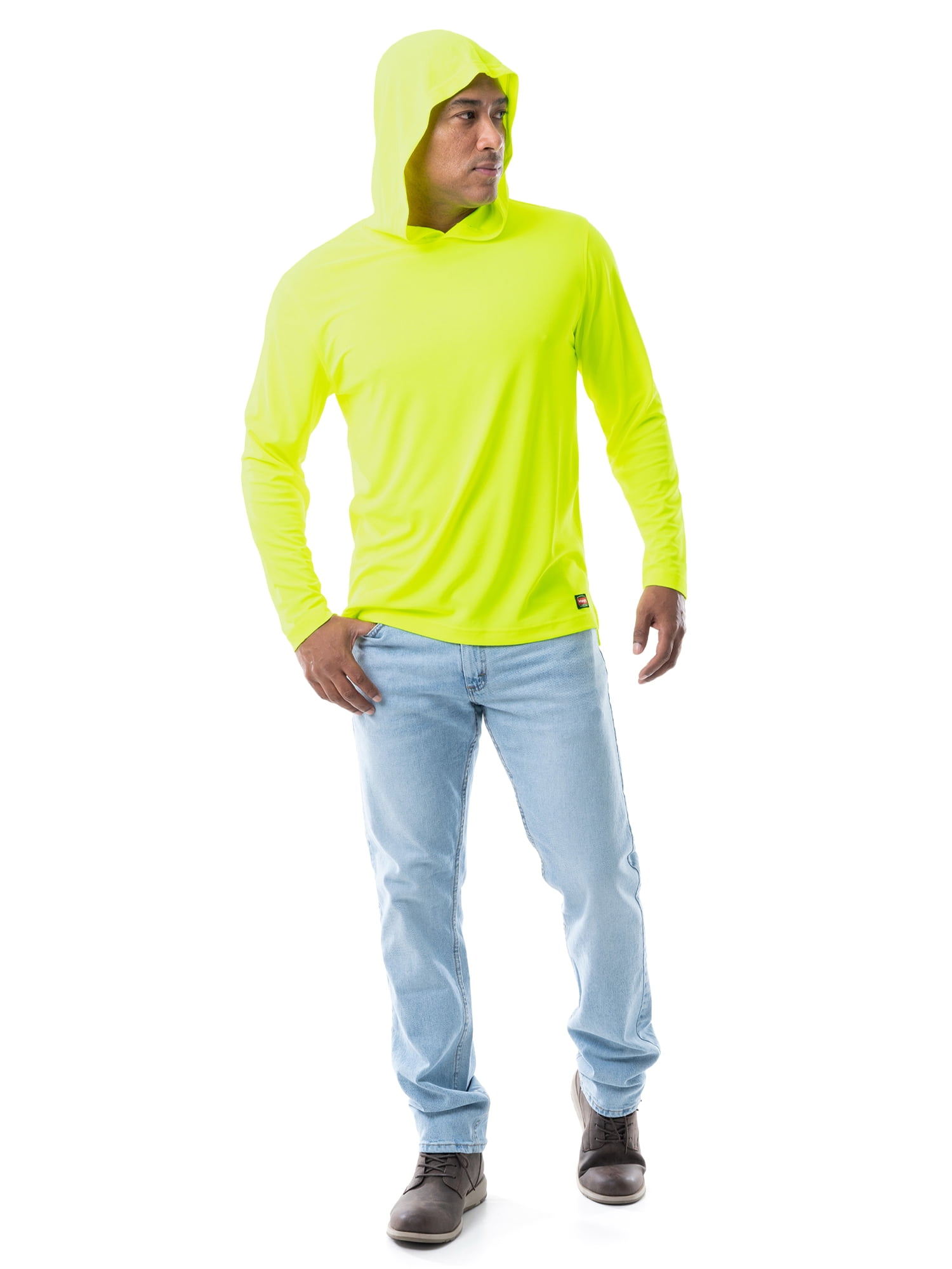 Wrangler Workwear Men's Long Sleeve UPF 40 Sun Shirt with Hoodie, sizes S-3XL