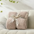 thumbnail image 6 of Snuggle Sac Ultra Soft Blanket Twin Size, Ultra Soft Microfiber Knitted Blanket Cozy Warm Blankets, Heather Taupe, 60x80 inches, 6 of 6