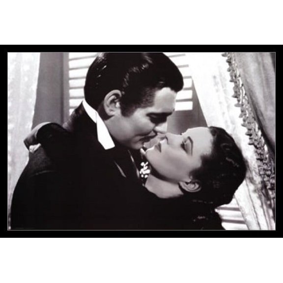 Gone with the Wind - Be Kissed Laminated & Framed Poster (36 x 24)